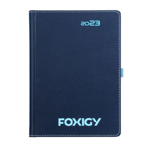 Týždenný diár FOXIGY A5 2023 Black Blue