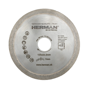 Diamantový kotúč HERMAN BD-40 Precisa 125x22,2mm / H=7mm