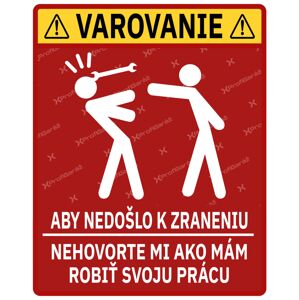 ProfiGaráž Nálepka pre mechanika 15x18,5cm Varovanie červené