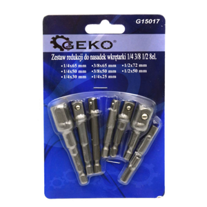 Geko Sada adaptérov do vŕtačky 8ks 1/2" 1/4" 3/8" G15017
